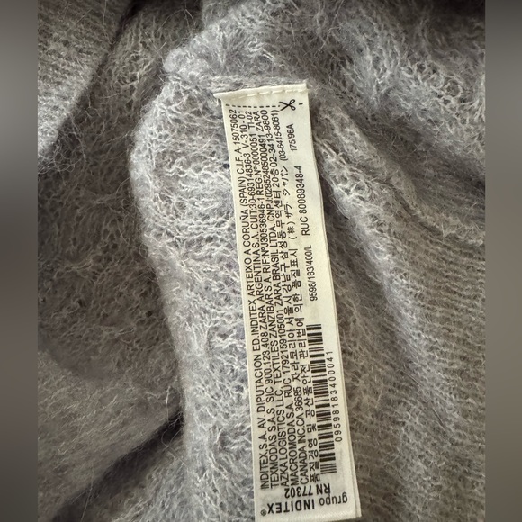 Zara Lilac Wool Blend Cropped Sweater Size L - Picture 5 of 5